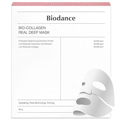 BIODANCE Bio-Collagen Real Deep Mask, Hydrating Overnight Mask, Pore Minimizing, Elasticity Improvement, 34g x4ea