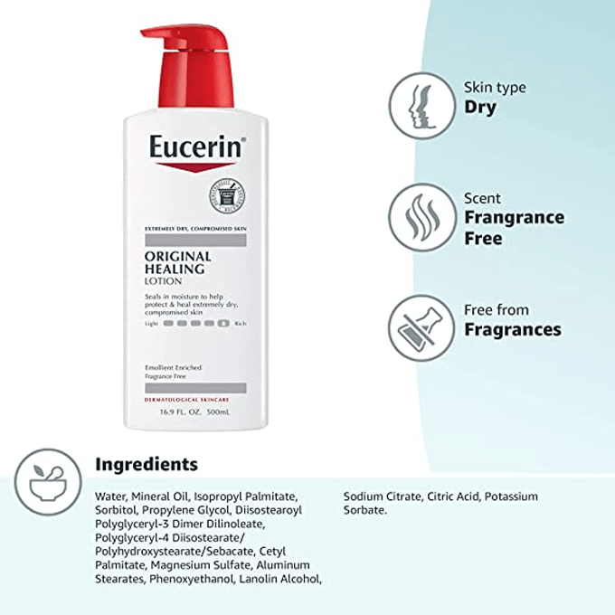 Eucerin Original Healing Lotion Fragrance Free Extremely Dry Compromised Skin - 500ml