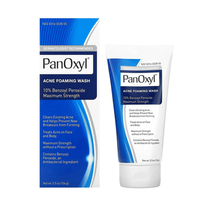 PanOxyl Acne Foaming Wash 10% Benzoyl Peroxide Maximum Strength - 156g