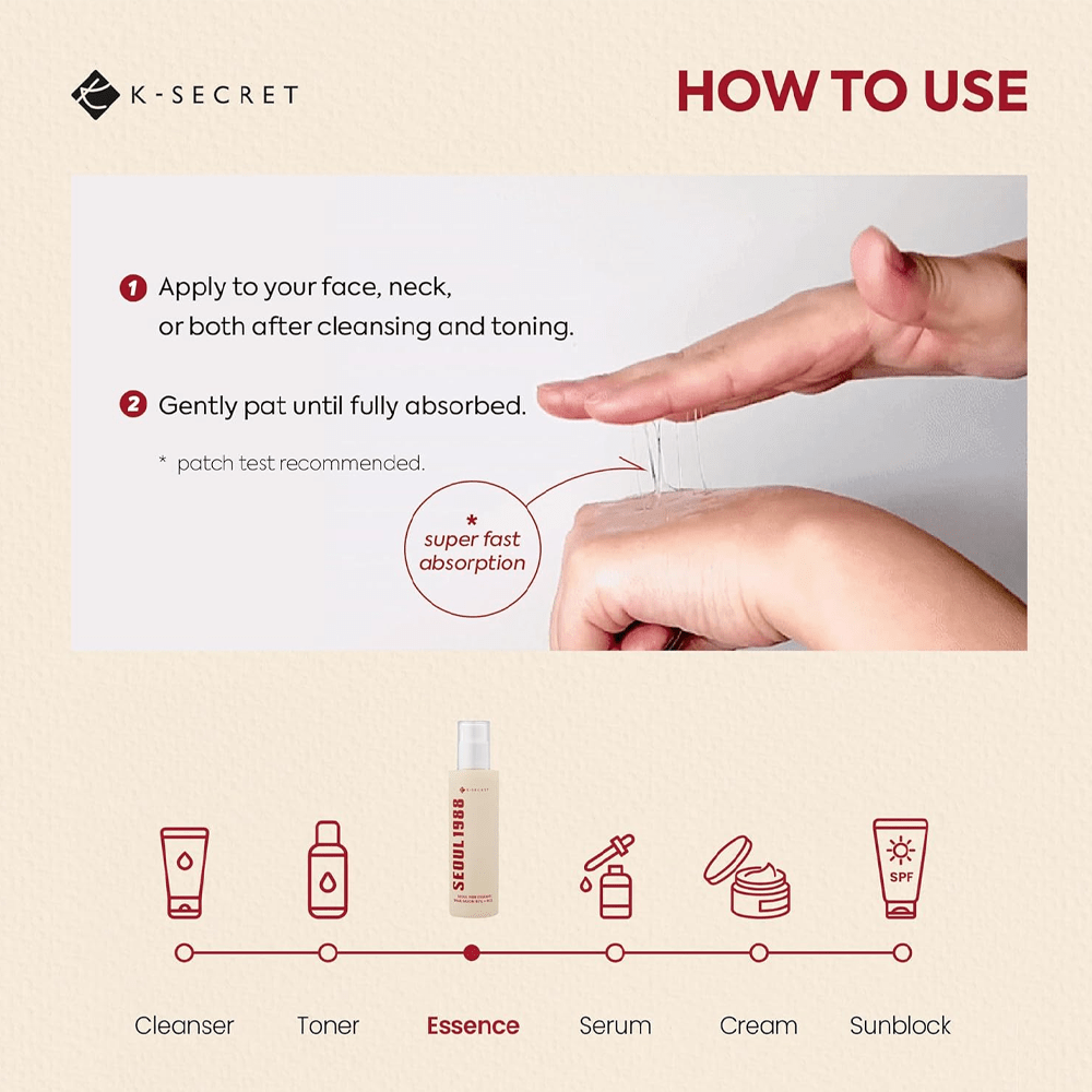 K Secret Seoul 1988 Essence Snail Mucin 97% + Rice - 100 Ml