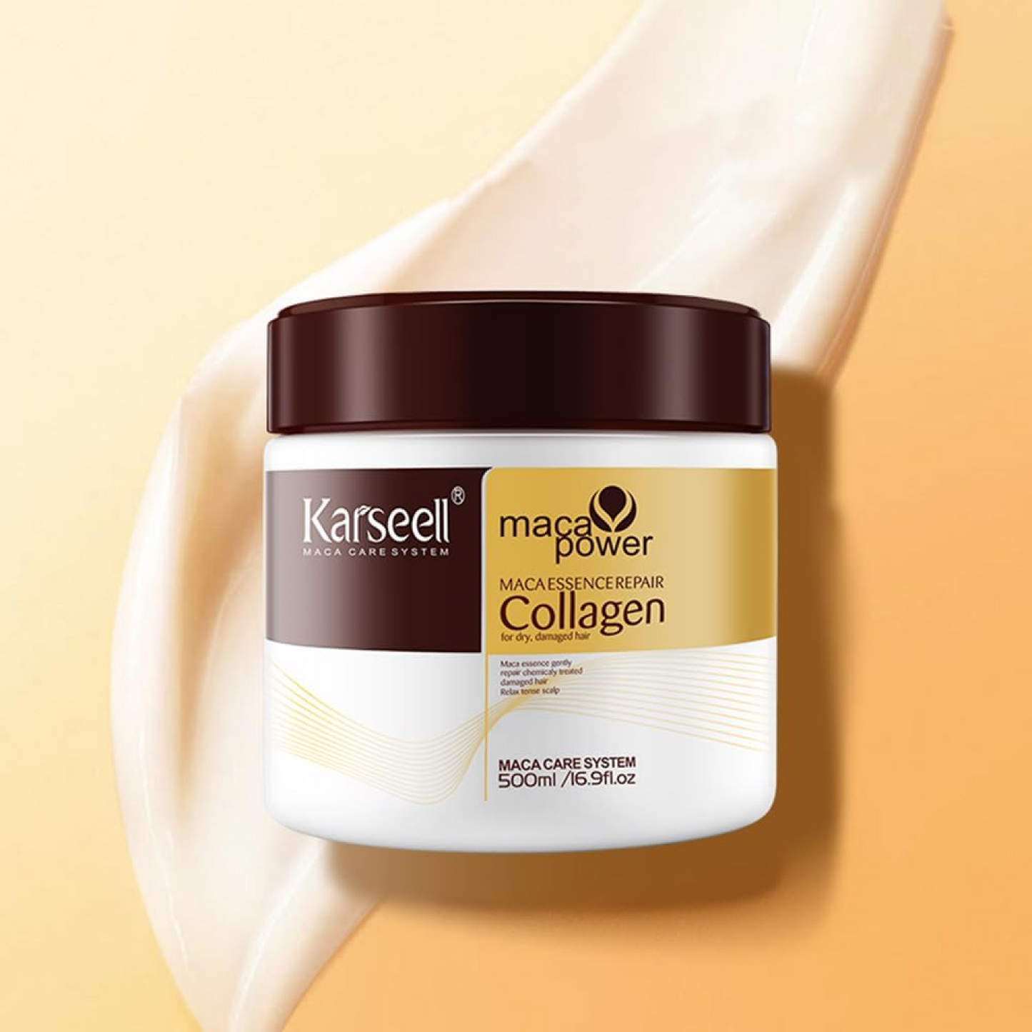 Karseell Collagen Hair Treatment Deep Repair Conditioning Argan Oil Collagen Hair Mask Essence for All Hair Types - 500ml